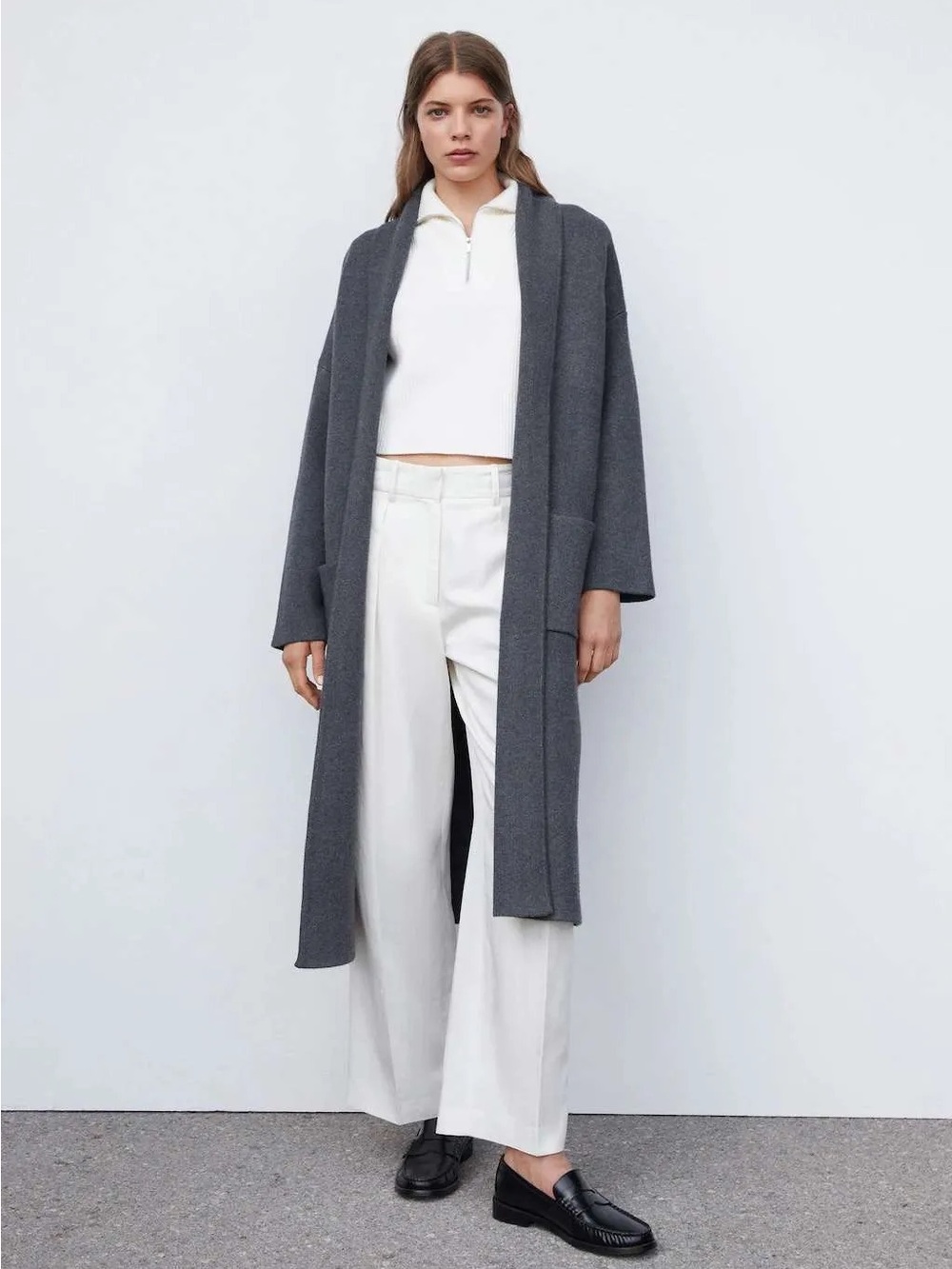 NWT Mango Coatigan in Grey